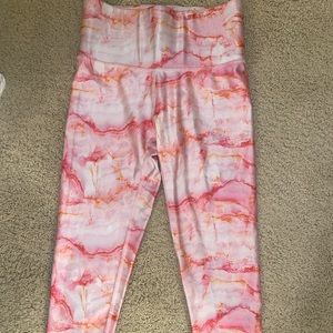 Terez small pink tye dye capri leggings
